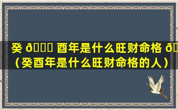 癸 💐 酉年是什么旺财命格 🦁 （癸酉年是什么旺财命格的人）